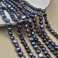 9-10 мм малахитово-зеленые черные пресноводные жемчужные бусины для DIY украшений, асимметричные барочные жемчужины