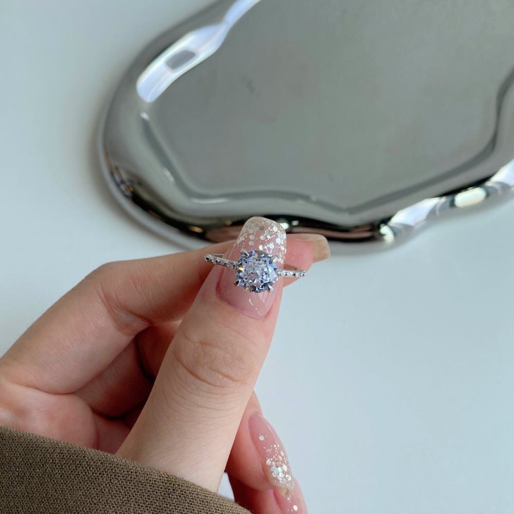 6g Weight Zircon Inlay Material Rings Classification 1 Piece Quantity Daily Occasion Sterling Silver Material Heart Shape Pattern Women'S Gender Inlay Design Fashion Style Fashion Heart Shape Sterling Silver Inlay Zircon Rings 1 Piece 4
