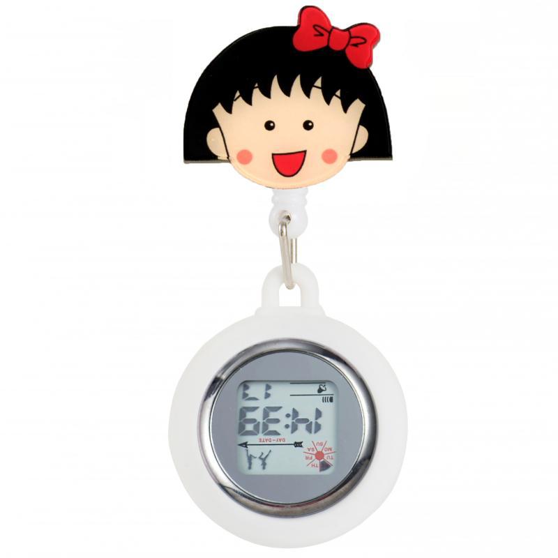 Reloj de enfermera de estiramiento multifuncional luminoso fuerte reloj colgante reloj electrónico digital retráctil de dibujos animados lindo clip cronómetro reloj de bolsillo