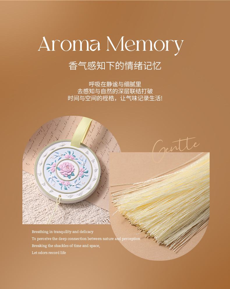 Chinese-Style Floral Aromatherapy Plaster Piece, Ancient-Style Car Hanging Ornament, Wardrobe Deodorizer, Holiday Wedding Gift Fragrance