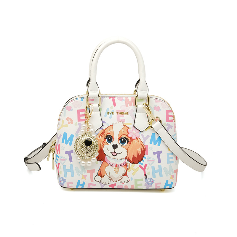 Bolsa de concha de impresión con cremallera de estilo de mujer adorable bolso de dibujos animados de dientes de conejo diseño de moda sensación de camiseta 2838 #