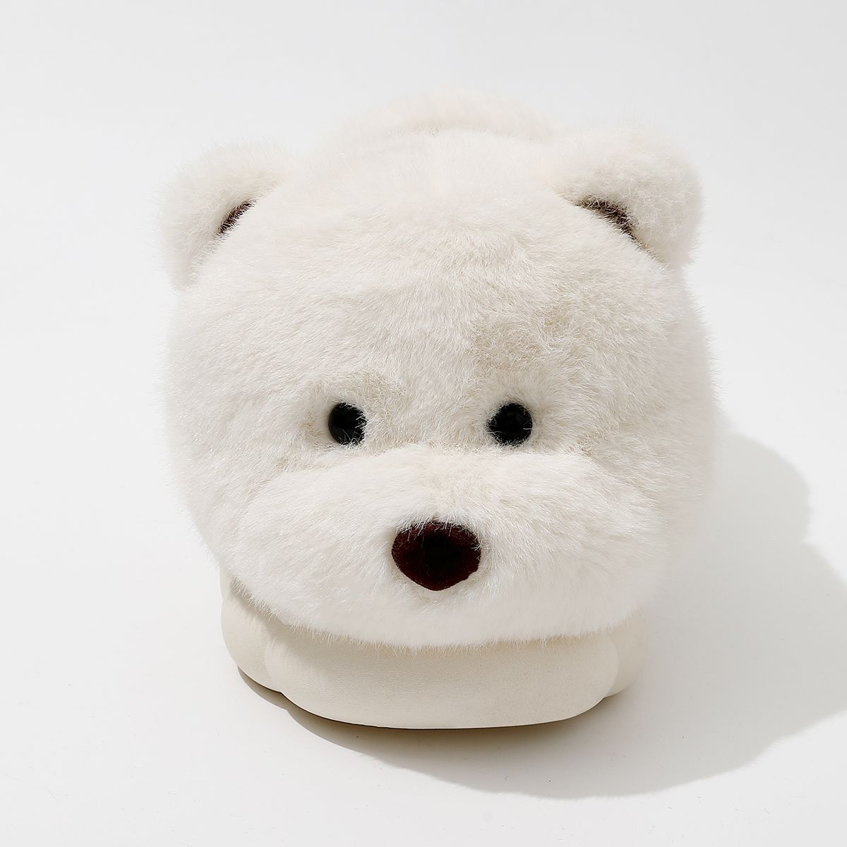 Zapatillas de algodón de oso para mujeres otoño invierno 2024 nuevo interior antideslizante caseras cálidas parejas lindos zapatos de algodón de peluche para mujeres