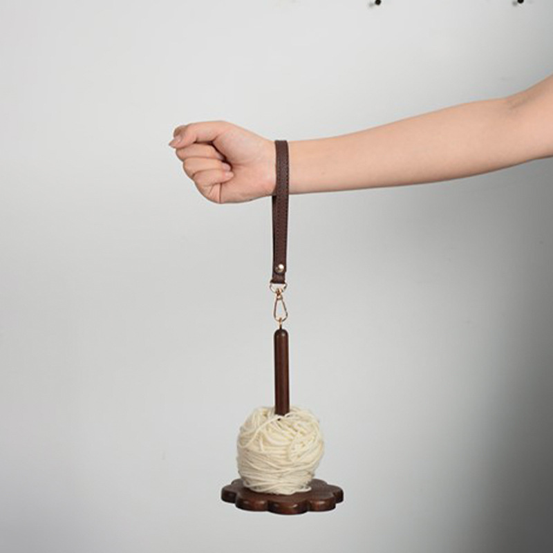 marco de bobina de madera transfronteriza marco de hilo de muñeca portátil DIY herramienta de lana portátil