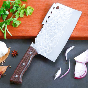 Axe kitchen knife forging double-blade meat knife front cutting and back cutting knife running Jianghu stall bone cutting knife Guangdong Yangjiang knife
