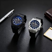 外贸跨境男士手表镂空仿机械户外休闲时尚硅胶带石英腕表运动男表