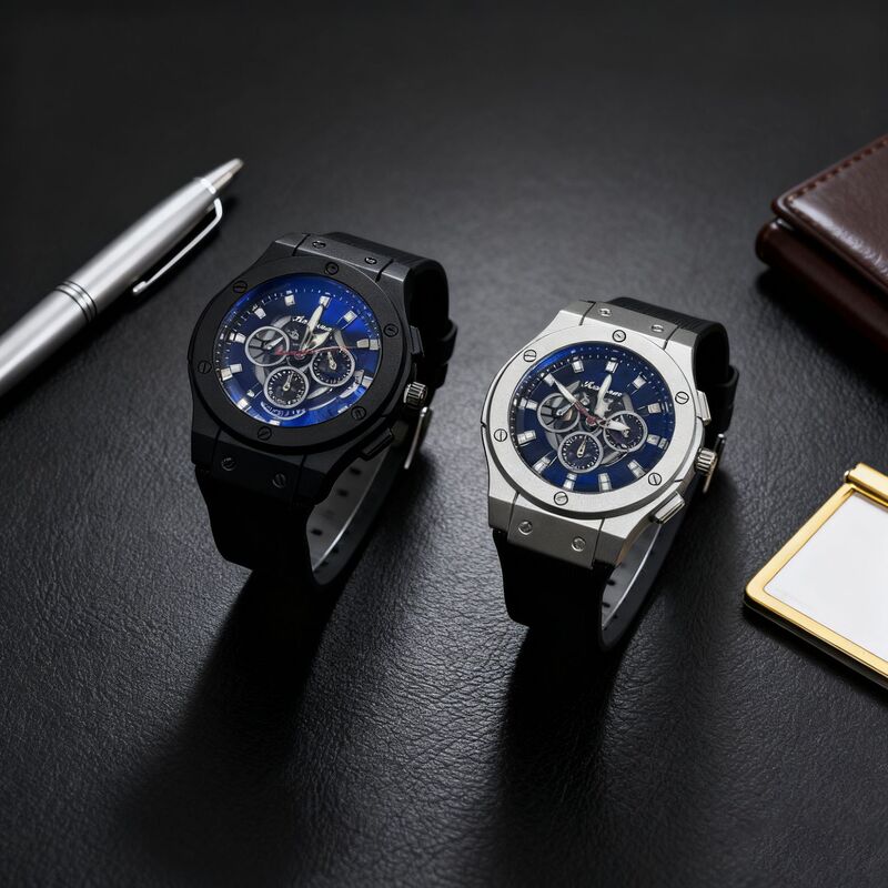 Foreign Trade Cross-Border Men's Watch Hollow Imitation Mechanical Outdoor Leisure Fashion Silicone Band Quartz Watch Sports Men's Watch