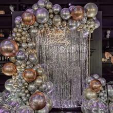 雨丝帘拉花生日派对装饰派对布置背景墙彩条婚礼婚房彩带布置