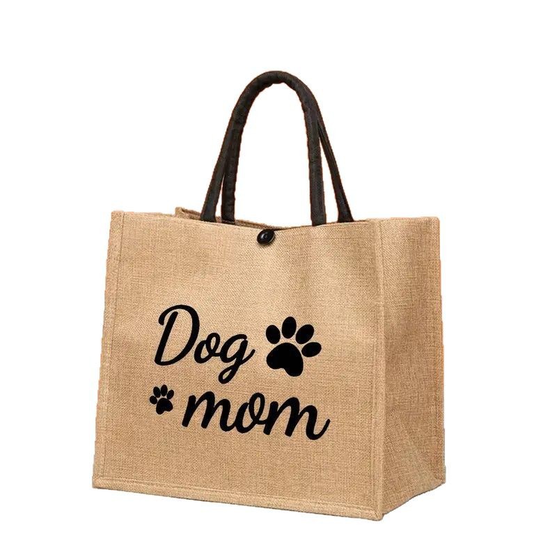 Bolsa de arpillera Spot centro comercial mismo estilo bolso de regalo literario bricolaje lino yute bag cremallera lona bag