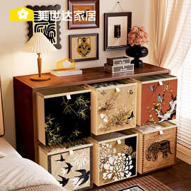 美世达卡莱克收纳箱大容量折叠格子柜玩具整理盒子藤编收纳筐平替