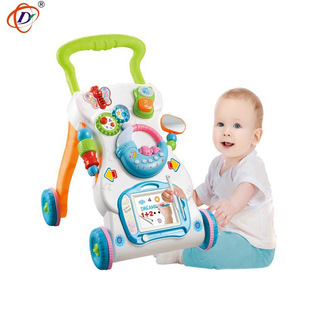 Baby Walker children's trolley music Walker adjustable speed anti-flip baby stroller toy