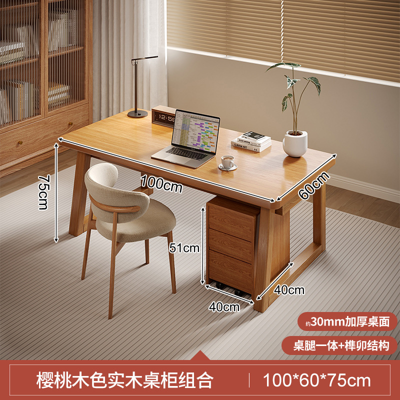 Escritorio de madera sólida para dos personas, escritorio de estudio, escritorio de computadora, escritorio de escritorio