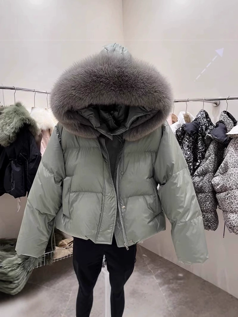 Пуховик женский, зимнее стёганое пальто с меховым воротником, тёплый, много цветов