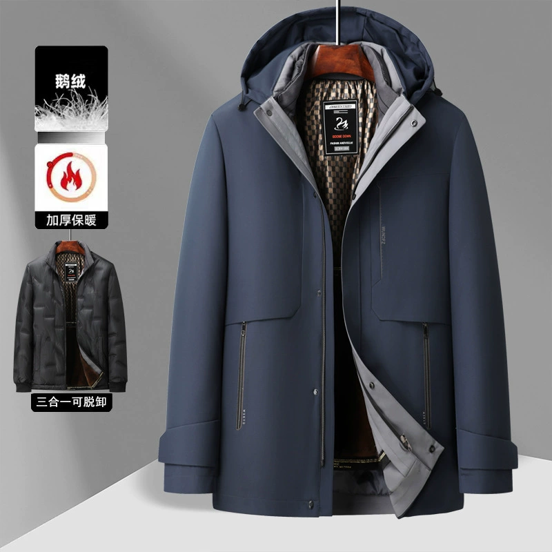 Основной толчок гусиный бархатный костюм, три одежды, утолщенный теплый гусиный бархатный пиджак