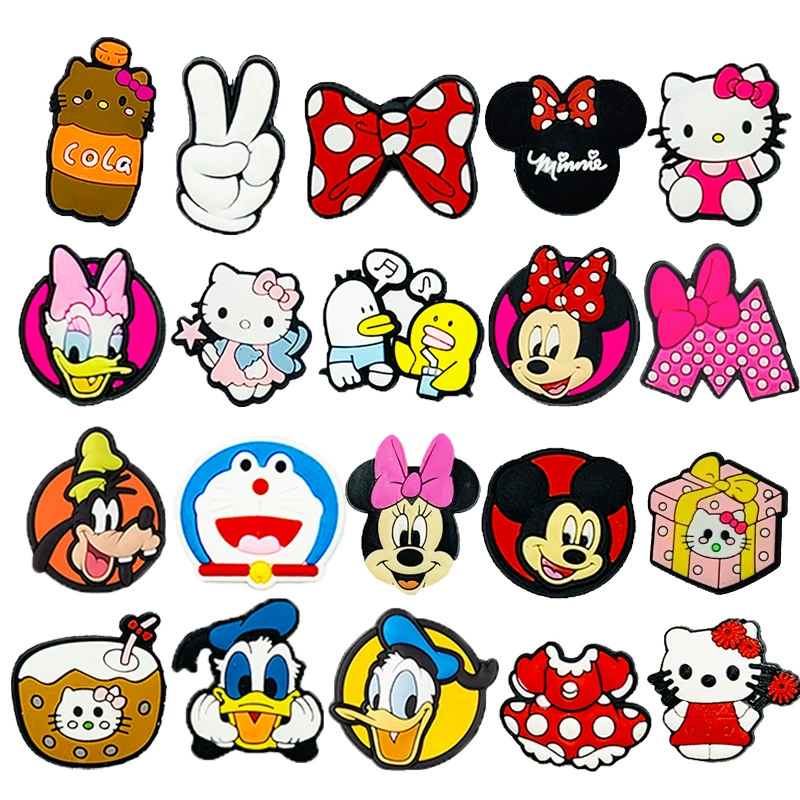 Новая девушка Kitty Cat Микки пещера обувь обувь цветочная обувь украшения обувь DIY обувь пряжка аксессуары ПВХ мягкий клей