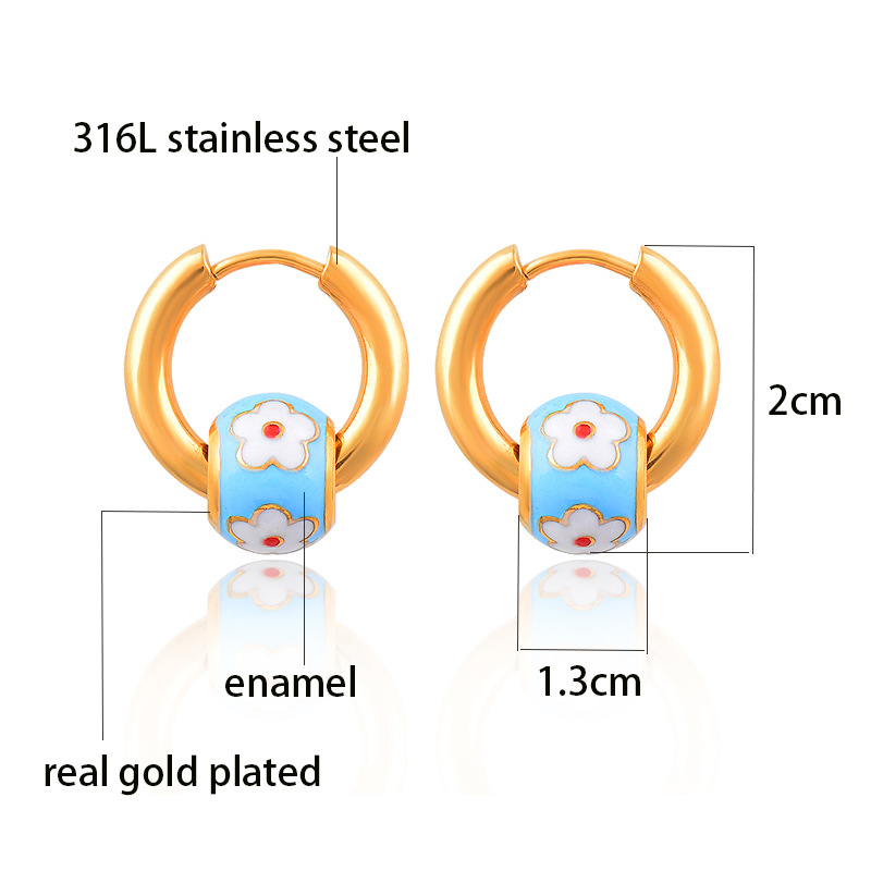 Simple Style Flower Stainless Steel Plating Earrings 1 Pair