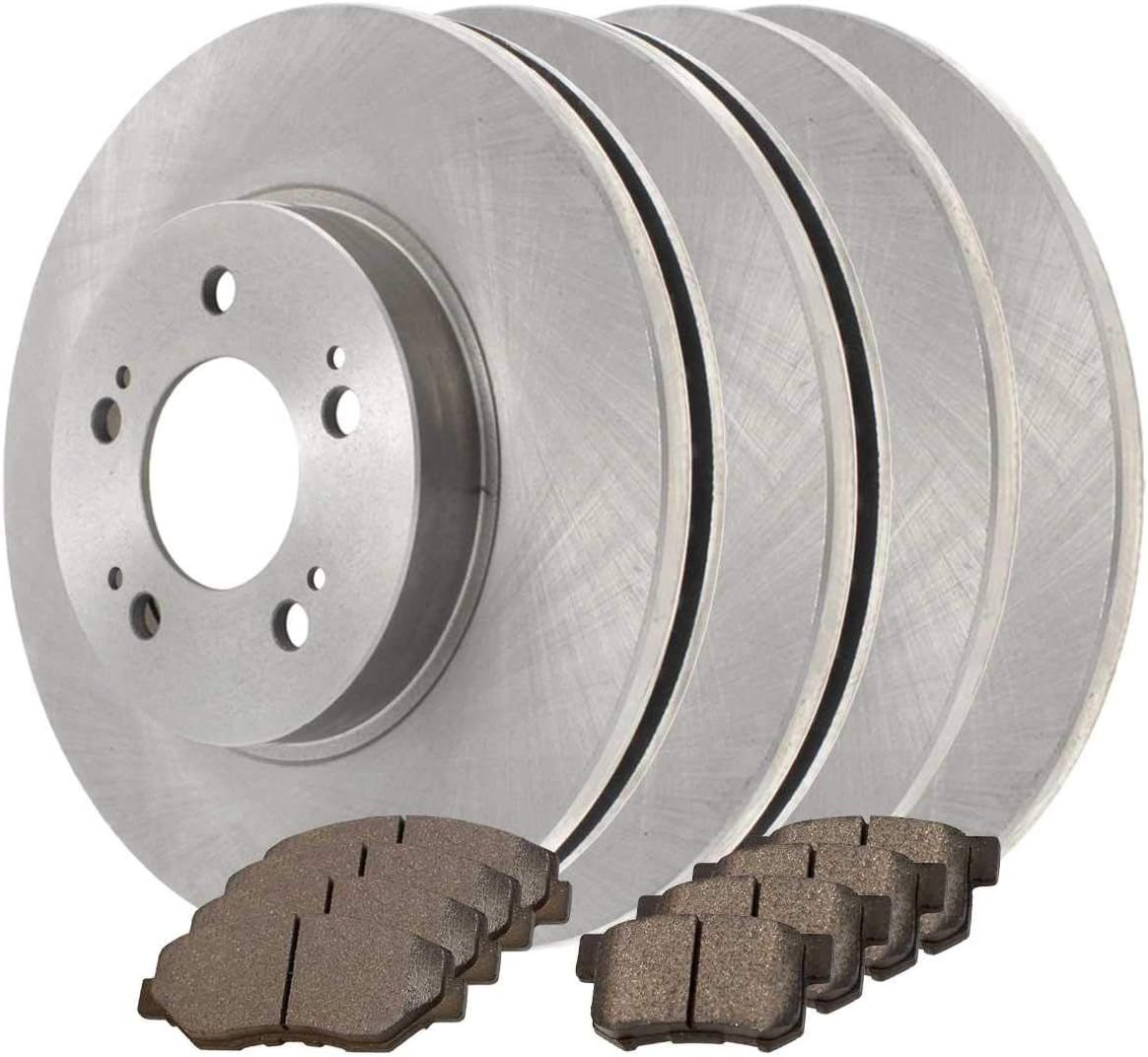 AutoShack Front and Rear Brake Kit Rotors and Ceramic Pads S