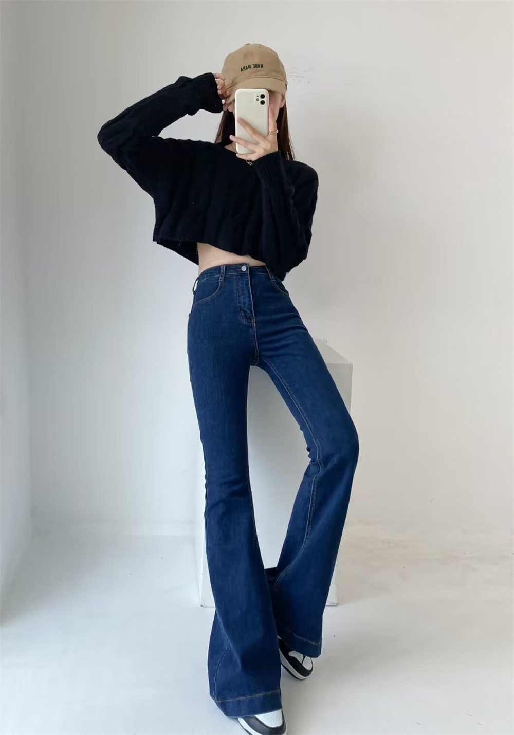 YPFF Trendy Women's Autumn New European And American Style Fashion Washed High-Waisted Slim-Fit Butt-Lifting Slight_ecoleips.com