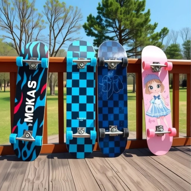 Four-Wheel Skateboard for Kidsren, Beginners, Boys, 3-6 to 12 Years Old, 8 Professional Double Rocker, 10 Scooters