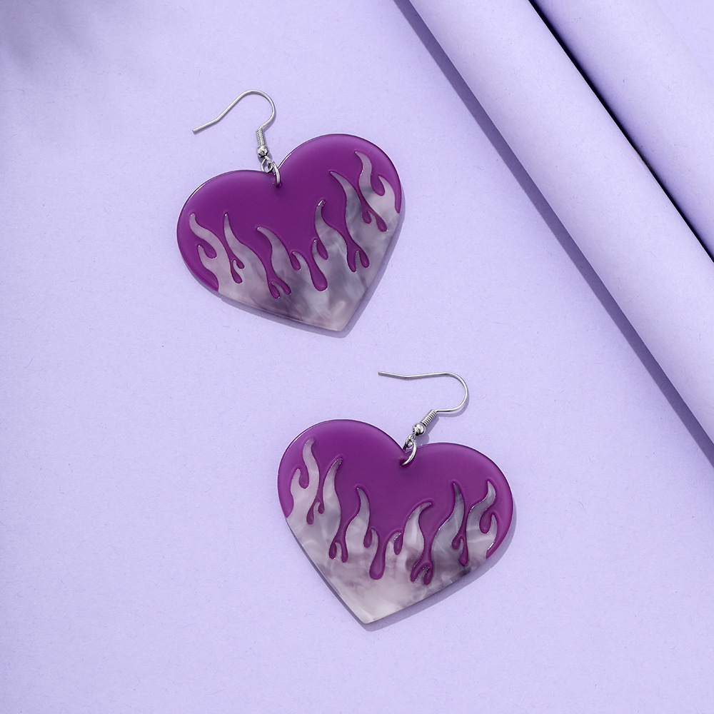 Heart No Inlaid Earrings display picture 10