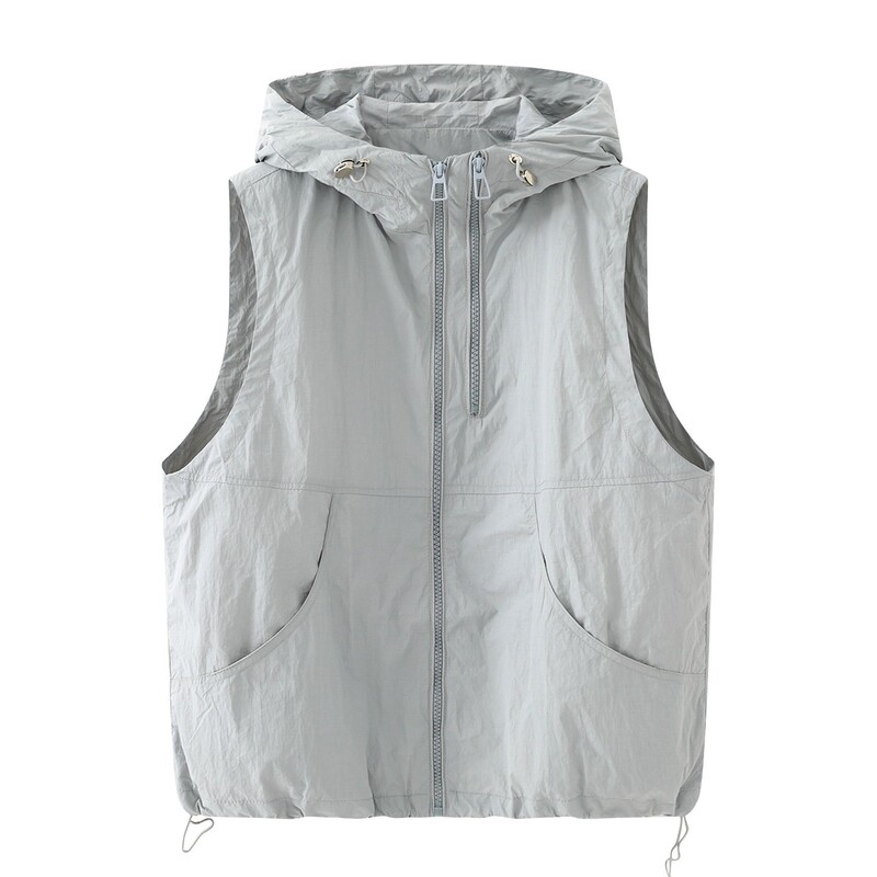 Aigle women's hooded vest, spring/summer thin model, 2026 new sports windproof mesh sun protection layered vest