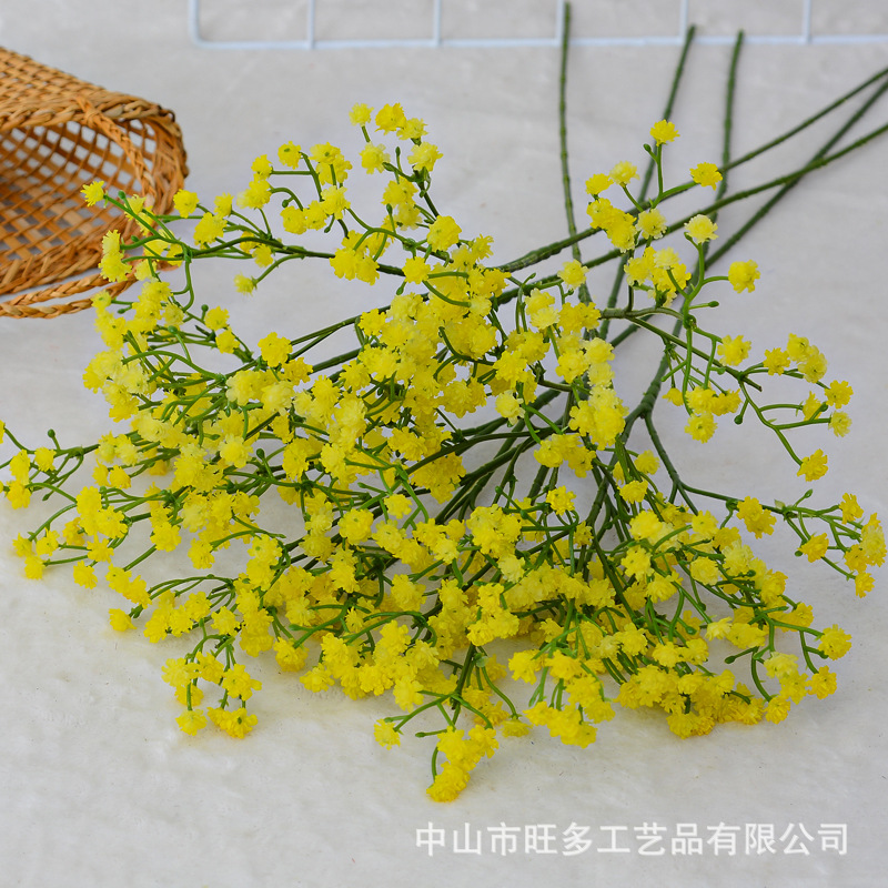 Simulación Gypsophila decoración de la boda ramo de flores de mano sensación de goma suave Gypsophila flor artificial de plástico único flor falsa