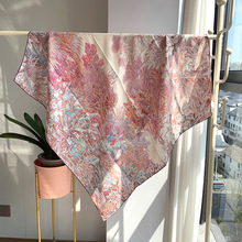 欧美风大牌风格90斜纹绸方巾 100桑蚕丝真丝丝巾遨游福宝披肩围巾