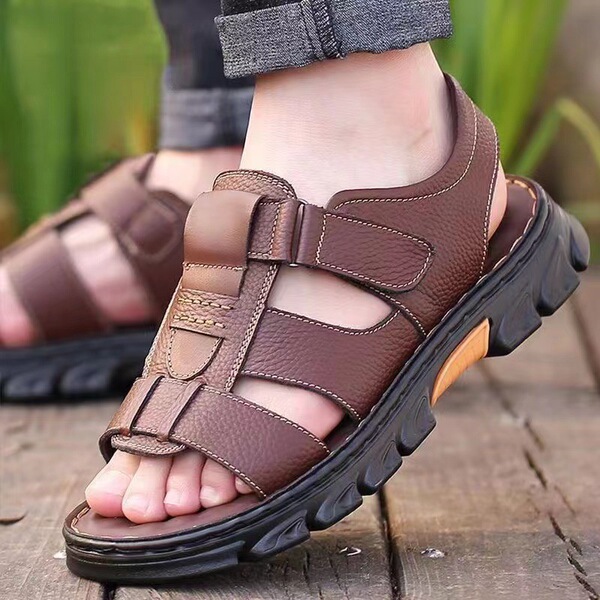 Cid Popular Size Men's Sandals, Wear-Resistant, Non-Slip, Waterproof Beach Shoes, Driving to Work, Large Size Sandals and Slippers for Men