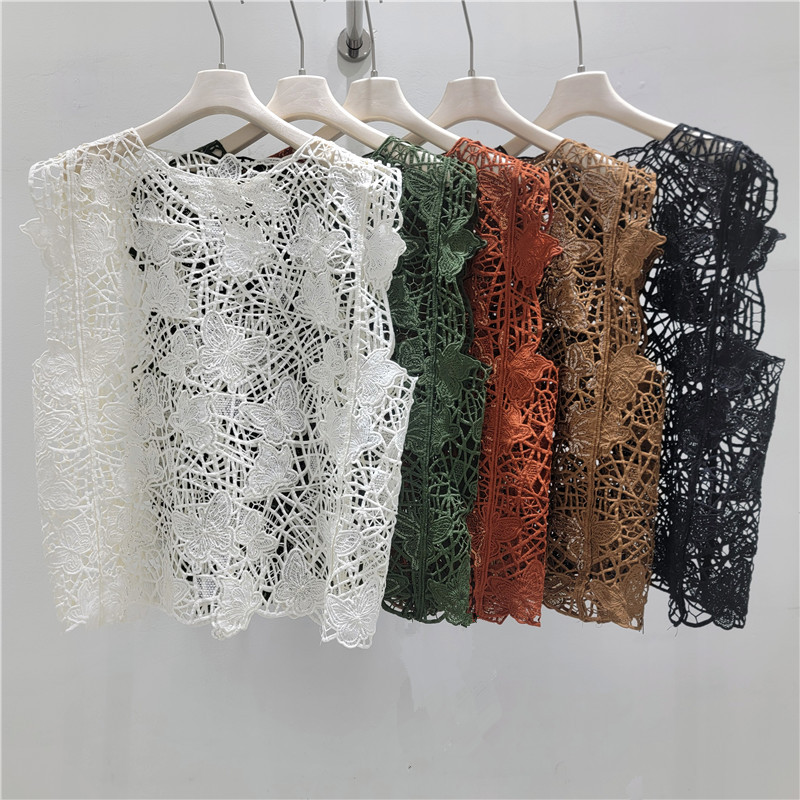 Diseño de sensación hueco plegable vestir chaleco sin mangas para mujeres verano 2026 nuevo tamaño grande graso mm plegable vestir una hermosa camisa