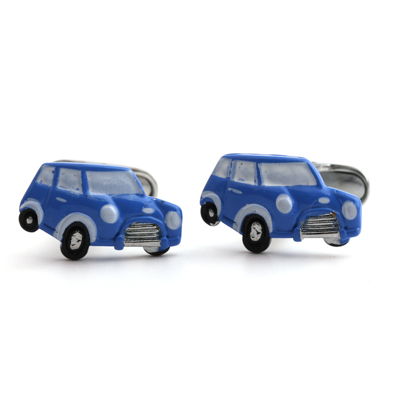 Car shape cufflinks spray paint printing paint French shirt men's cuff cuff nails_voghion.com