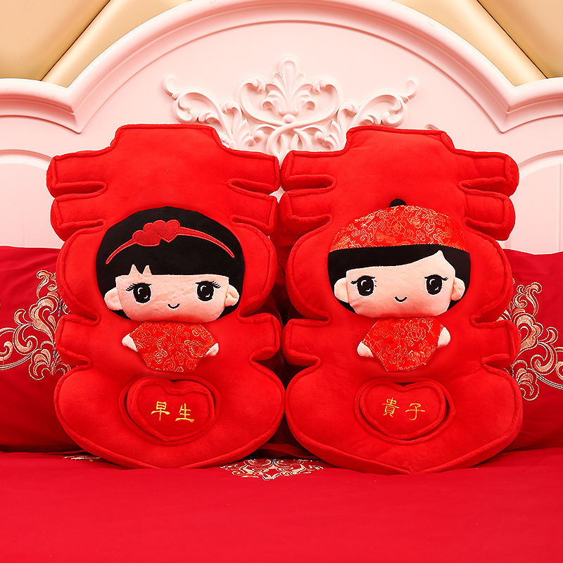 Muñeca de la cama de la boda un par de decoración de la cama de la boda nueva boda regalo muñeca de boda almohada muñeca boda image 13