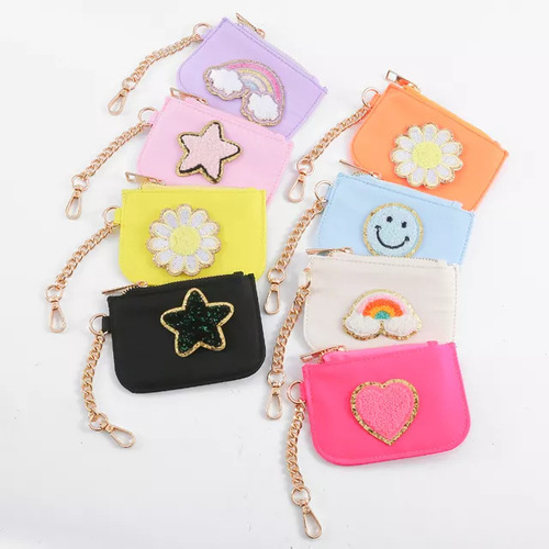 Cross-border Nylon Women's High-end Metal Zipper Waterproof Mini Key Bag Coin Card Case Organizer