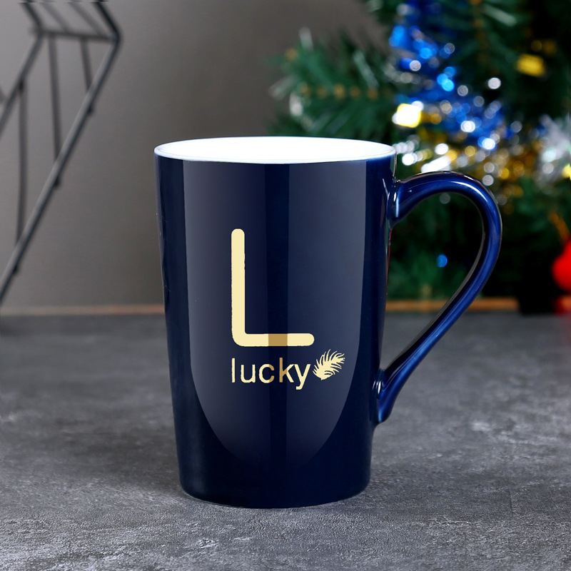 Tazas de cerámica de gran capacidad para hombres y mujeres con cubierta simple taza de café de leche de pareja de estudiantes taza de menú