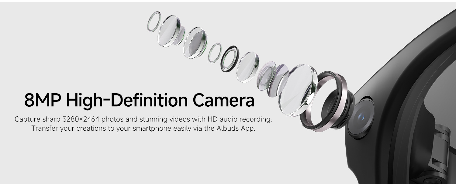 Grenzüberschreitende HD5Ultra intelligente Brille 8 Megapixel Bildstabilisierung Foto Videokamera AI Übersetzung Bluetooth Anruf Aufnahme