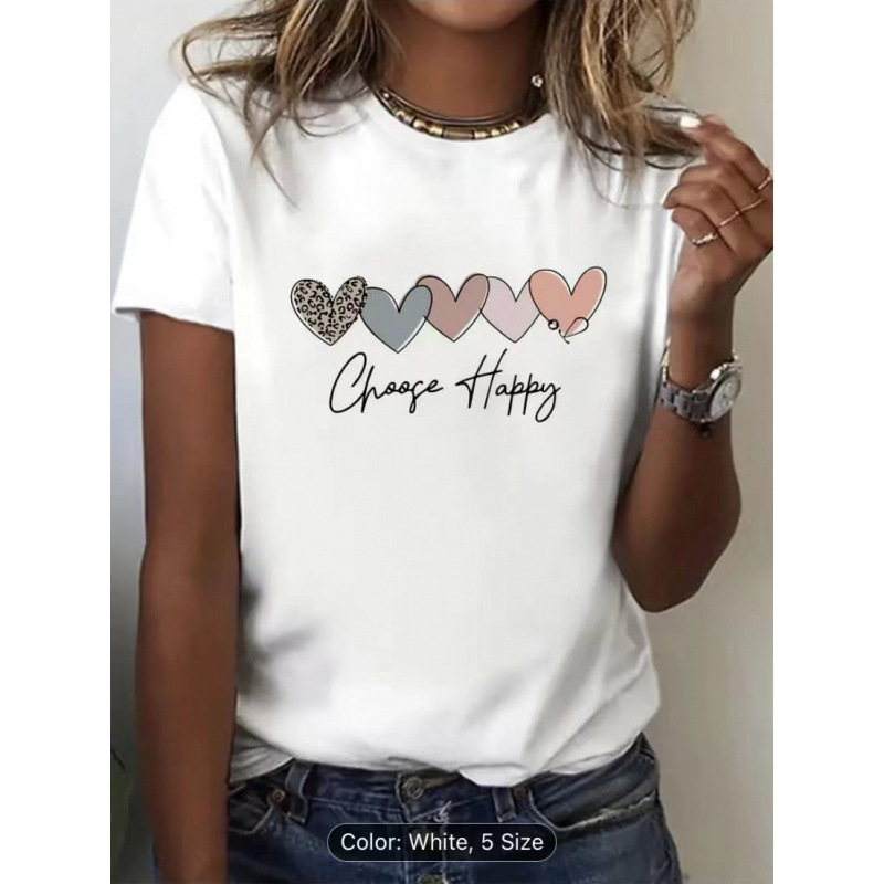 summer T-shirt with a round collar