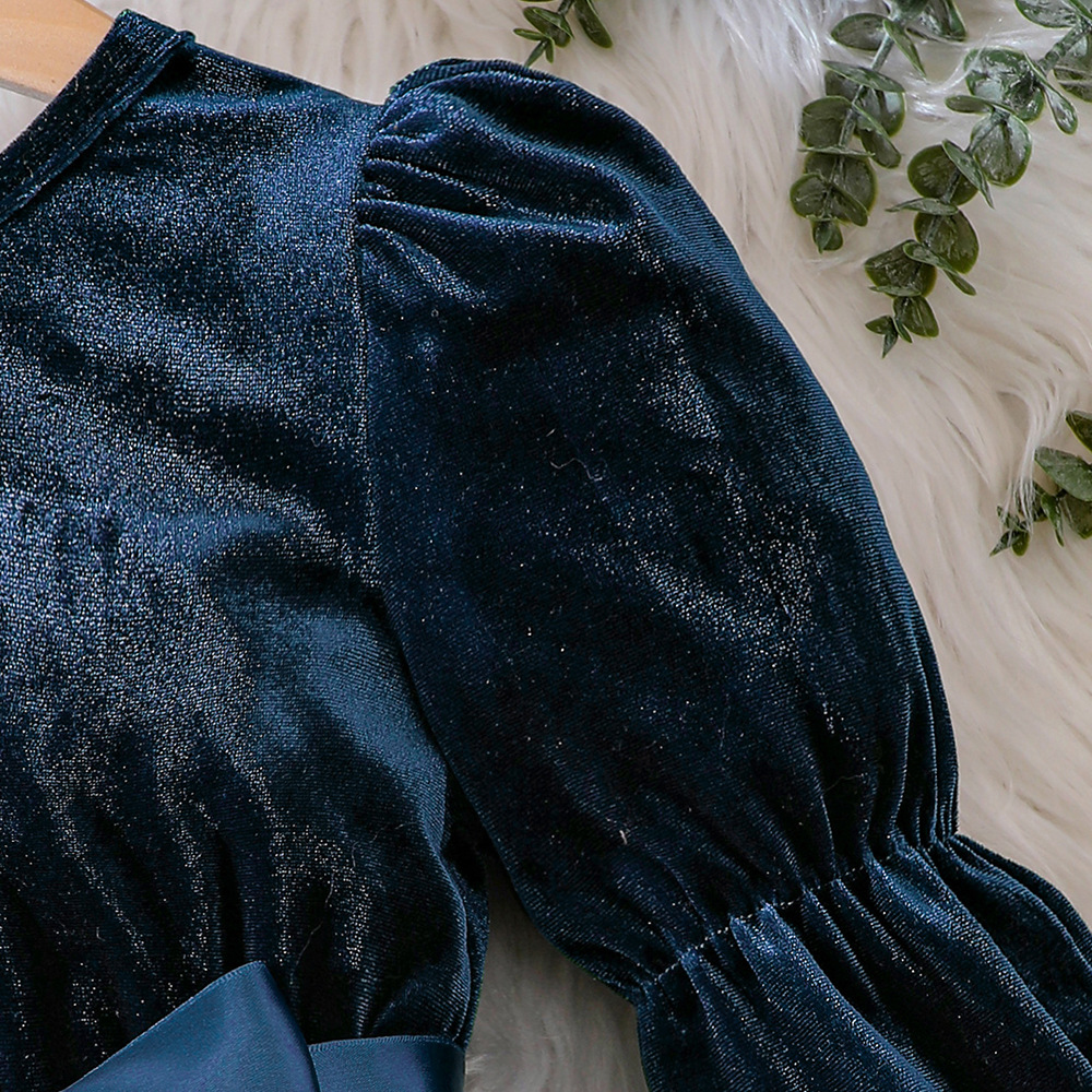 EW – vêtements pour enfants, nouveau produit pour filles, robe de princesse en maille dégradée de velours, automne et hiver, Q1403-C_voghion.com