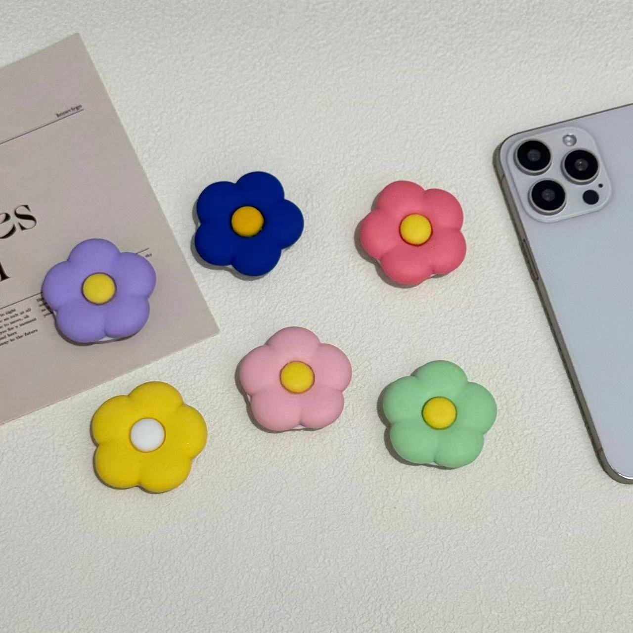 Resin Flower Phone Airbag Stand with Adhesive Backing, Retractable and Portable Air Cushion Adjustable Lazy Desktop Stand