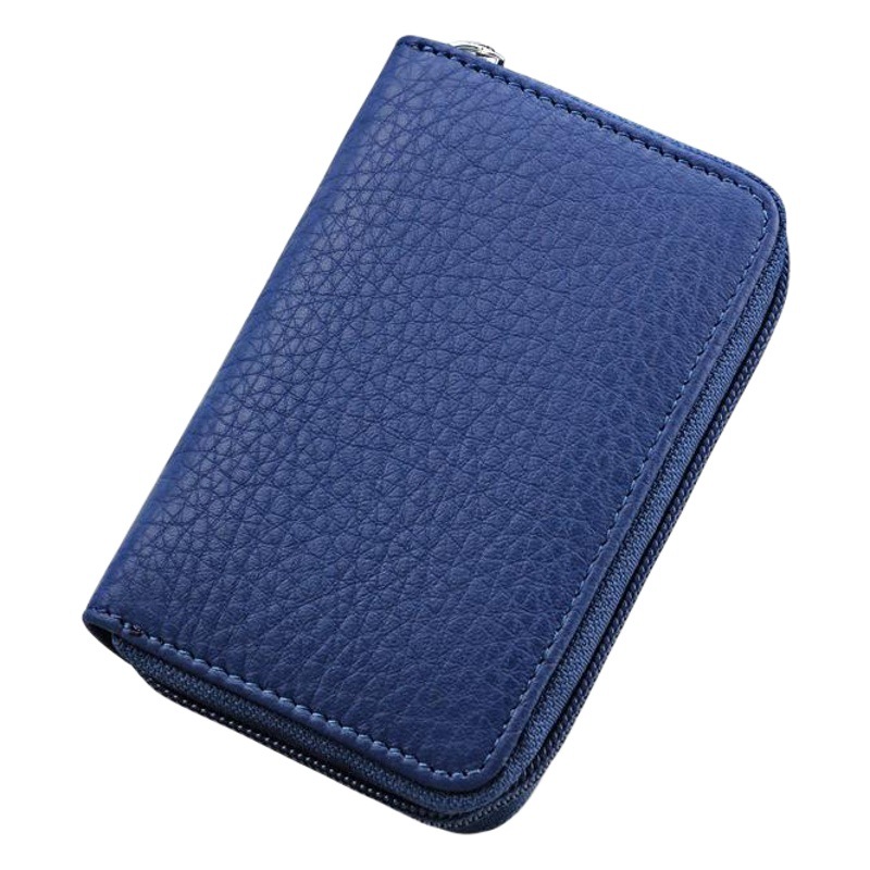 Factory Supply New Fashion Multi-Card Slot Card Holder Zipper Card Case Credit Card 26 Card Slots Genuine Leather Card Holder Wholesale