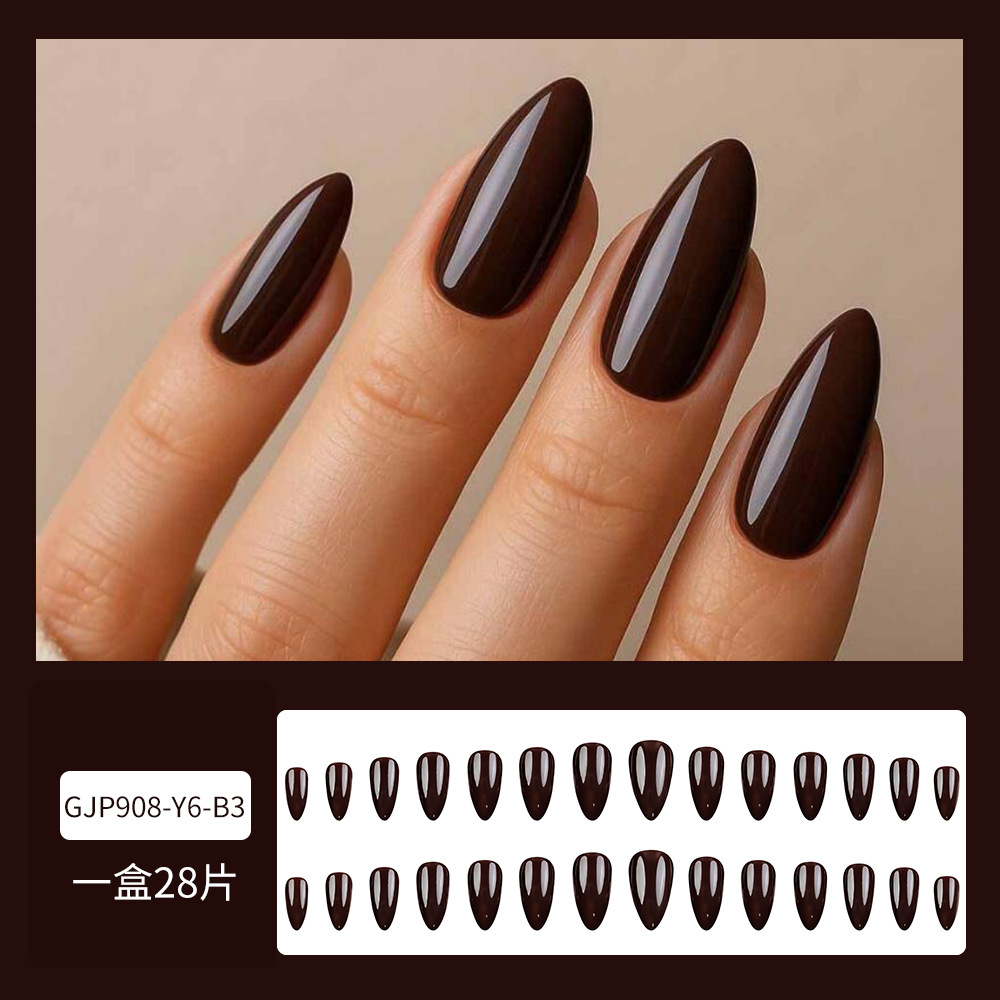 Comercio exterior otoño y invierno temporada de uñas de color sólido atmósfera sensación de vino rojo desgaste uñas falsas venta al por mayor transfronterizas image 17