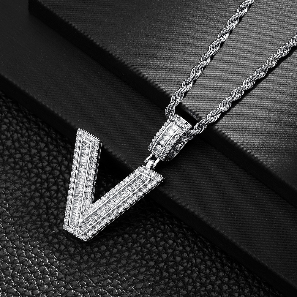 Hip-hop cross-border colgante de letras azúcar de cristal collar de zircon explosión ins joyería personalizada nicho diseño colgante para hombres y mujeres