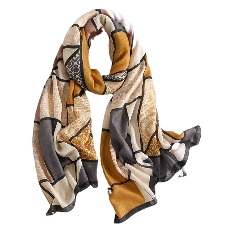 Invierno nuevo estilo japonés y coreano versátil Plaid popular bufanda de algodón y lino medio grueso cálido bufanda larga chal uno multiusos image 1