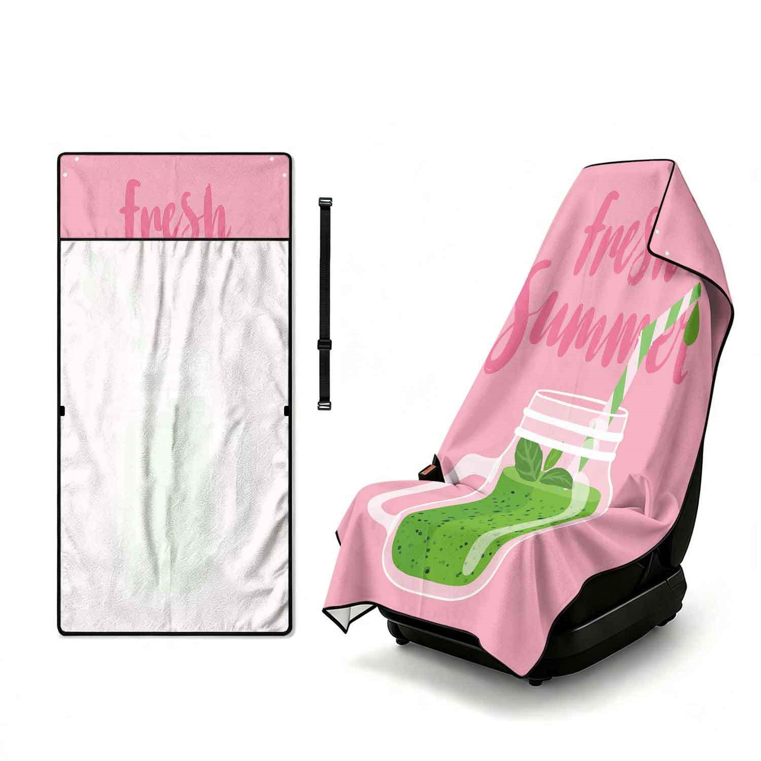 Summer bath towel and car seat cover 2-in-1, ultra-fine fiber outdoor beach and car dual-use universal seat cushion