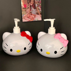 かわいい漫画の猫の頭旅行ポータブル詰め替えボトル大容量ローションボトル手指消毒剤ハンドプレスボトル
