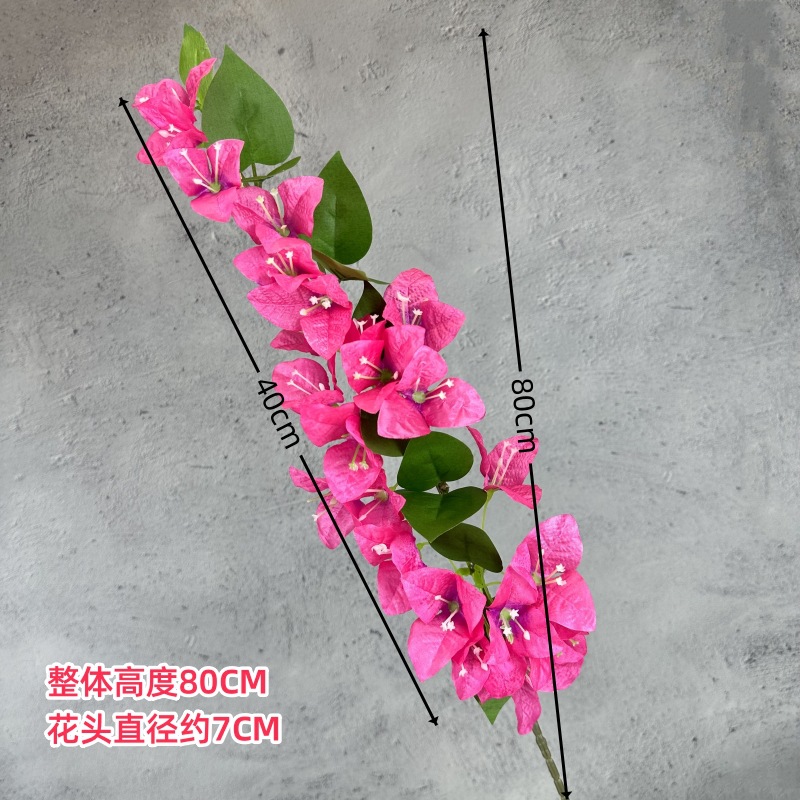 Flor artificial sola rama acabado triángulo Plum boda al aire libre ingeniería decoración escalada vid rododendro flor falsa por mayor
