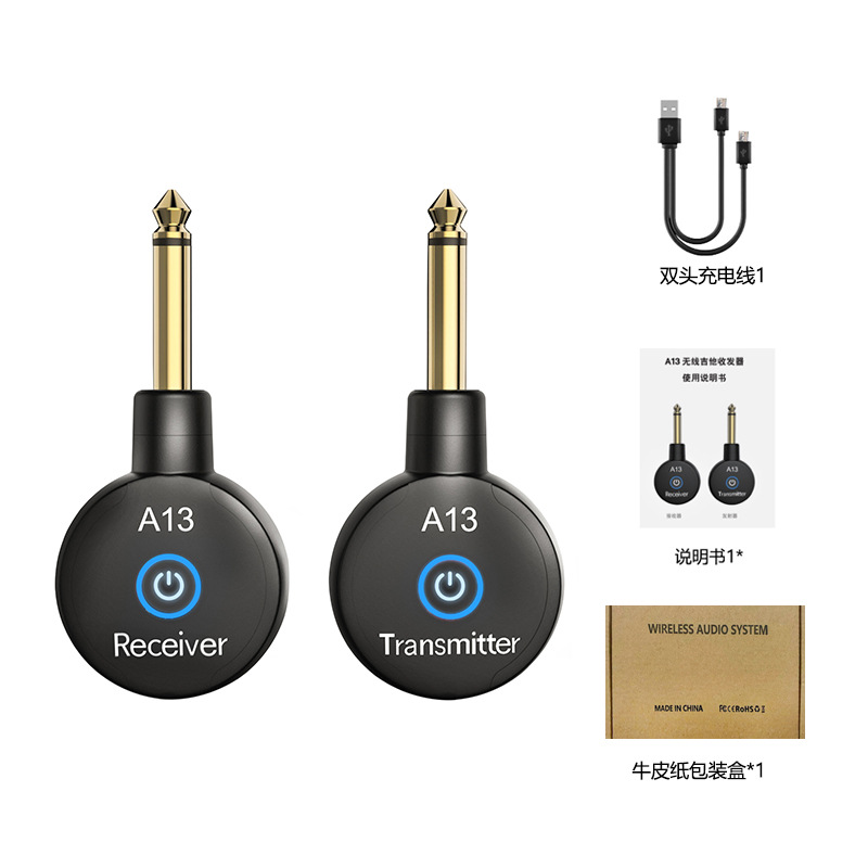 Fábrica directa A8 guitarra receptor de transmisión inalámbrica guitarra eléctrica bajo transceptor de audio portátil