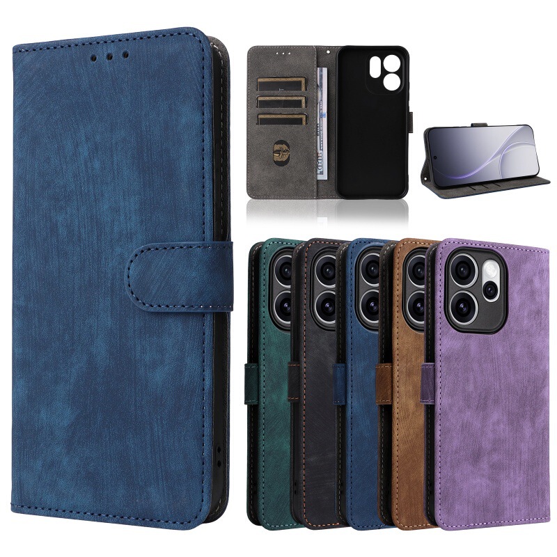 Suitable for Oppo Reno 15/15 Pro/Reno 15F/15C Anti-Theft Leather Case with Multiple Card Slots Protective Case