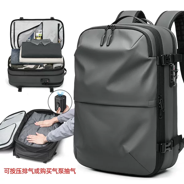 Men's Backpack, Large Capacity, Water-Repellent, Vacuum Compression, Business Trip Computer Backpack, Multi-Functional Expandable Travel Bag
