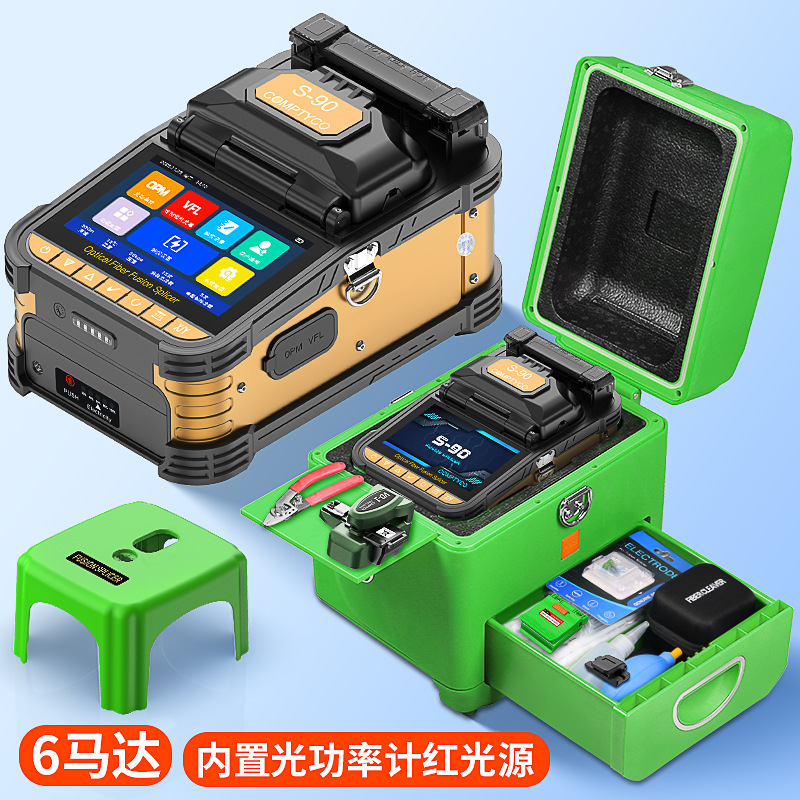Touch Screen Fully Automatic Fiber Splicing Machine, Jumper Cable, Drop Cable, Pigtail Hot Melt Fiber Splicing Machine, 6 Motors S-90 Fiber Optic Fusion Splicer