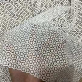 水溶牛奶丝花边绣花布满幅圆圈镂空刺绣裙子DIY服装绣花蕾丝面料