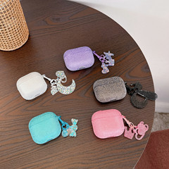 ソリッドカラーフラッシュダイヤモンドソフトシェルAirPods pro Apple 2/3世代Bluetoothワイヤレスヘッドフォン保護カバーシンプルシェルに適しています