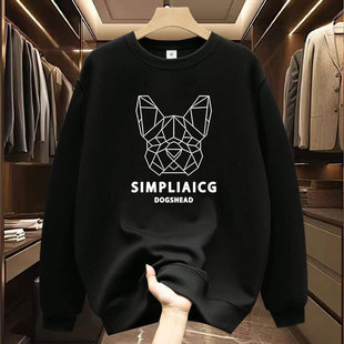 European Station Sweatshirt Men's Trendyy Brand Printed Round Neck Sweatshirt Men's Ins Trendy Autumn and Winter New Slim Fit Versatile Top